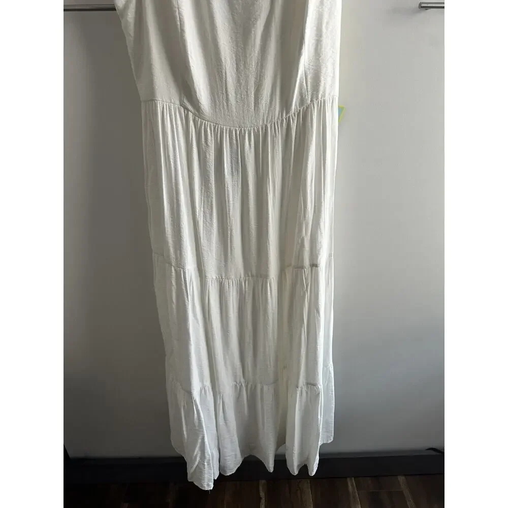CeCe NWT XL White Maxi Dress Bow Back Coastal Resort Bridal Shower Dress - Picture 9 of 14